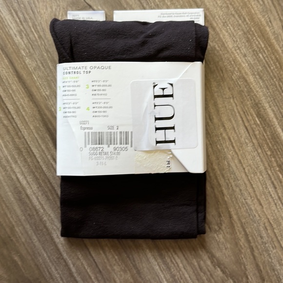 HUE Control Top Ultimate Opaque Pantyhose Tights Hosiery - Picture 2 of 3